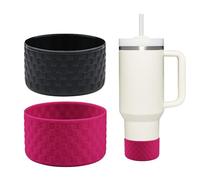 HEYSKAY 2pcs Protective Flask Silicone Boot Base for Stanley Quencher Adventure 40oz & Stanley IceFlow 20oz 30oz Tumbler, and Compatible with 12-24oz Hydro Sport Water Bottles,Yeti and More