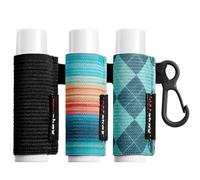 HEYSKAY Lip Balm Holder Sleeves Keychain Chapstick Elastic Sleeves(Black/Color strip/Geometrical pattern), Black, 1 Count (Pack of 3)