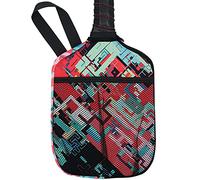 HEYSKAY Pickleball Paddle Cover Bag with Handle Strap - Protective Paddle Sleeve with Mesh Pocket - Sports Pickleball Carry Bag (Red Check Print)