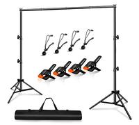 Heysliy Backdrop Stand Kit, 3m x 2m(9.8ft by 6.5ft) Photography Background Stand,Adjustable Height and Width Backdrop Stand Frame for Decoration,Photo,Party