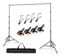 Heysliy Backdrop Stand Kit, 3m x 3m(9.8ft by 9.8ft) Photography Background Stand,Adjustable Height and Width Backdrop Stand Frame for Decoration,Photo,Party