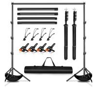 Heysliy Backdrop Stand Kit 3m x 3m (9.8ft x 9.8ft), Adjustable Height and Width Backdrop Stand Frame, Photography Background Stand for Studio, Party, Decoration