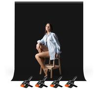 Heysliy Black Screen Backdrop, 1.5x2M/5 x 6.5ft Chromakey Blackscreen Background Photography, Portable Collapsible Photo Backdrop for Photo Studio,Streaming, Gaming, YouTube Videos