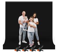 Heysliy Black Screen Backdrop Kit 9.8 × 9.8ft Portable Chromakey Black Cloth for Zoom, Streaming