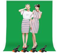 Heysliy Green Screen Backdrop, 2x3M/6.5 x 9.8ft Chromakey Greenscreen Background Photography, Portable Collapsible Photo Backdrop for Photo Studio,Streaming, Gaming, YouTube Videos