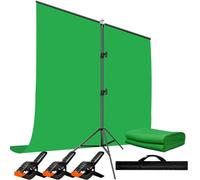 Heysliy Green Screen Background with Stand 2x2M/6.5x6.5Ft,1.5 x2M GreenScreen Photography Backdrop Kit for Gaming,Photo Studio,Stream,Chroma Key