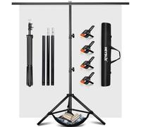 Heysliy White Backdrop with Stand 2x2M/6.5x6.5Ft,1.5 x2M Whitescreen Photography Backdrop with T-Shape Stand Kit for Gaming,Photo Studio,Streaming,Shooting Videos