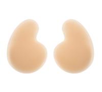 HeySocks Invisible Silicone Nipple Covers - Comma Shape Adhesive Breast Lift Pasties, Reusable, Waterproof, Seamless, No-Show Sticky Bra for Women Dark Beige