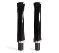 HEYSONG 2PCS Tobacco Pipe Accessories Acrylic Stem Bent Tapered Style with Horn Ring Pipe Stem Mouthpiece for DIY Fit 9mm Filters HSBE0133X2