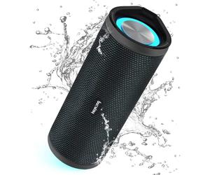 HEYSONG Portable Bluetooth Speaker, Waterproof Outdoor Speakers with LED Light, Enhanced Bass, IPX7 Floating, 40H Play, TF Card, True Wireless Stereo for Party, Shower, Biking, Gifts for Men