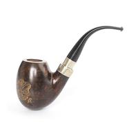 Heysong Tobacco Pipe with Exquisite Tattoo,The Bowl has an Elegantly Polished Surface,Worth Collecting for Pipe Lovers (Col.003)