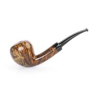 Heysong Tobacco Pipe with Exquisite Tattoo,The Bowl has an Elegantly Polished Surface,Worth Collecting for Pipe Lovers (Col.006)