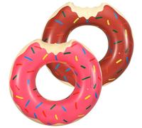 HeySplash Inflatable Pool Floats, 2 Pack Donut Pool Floaties, Pink + Brown