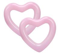 HeySplash Pool Floats, 2 Pack Heart Inflatable Pool Floaties, Pink