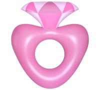 HeySplash Pool Floats, Inflatable Diamond Ring Pool Float, Large Engagement Ring Floatie for Bachelorette Party, Heart Shaped Swim Tube River Lake Beach Bride Wedding Decor Fun Toy Raft Adults, Pink