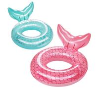 HeySplash Pool Inflatables for Kids, 2 Pack Mermaid Inflatable Pool Toys Rubber Ring,Cute Swimming Float Tube, Robust Summer Fun Beach Party Pool Floaties Toys for Children Adults