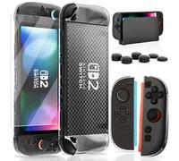 HEYSTOP [120 pcs] Protective Cover for Nintendo Switch 2 Console, Dockable PC Protective Case TPU Grips Cover with Screen Protector for Nintendo Switch 2 Controller Accessories