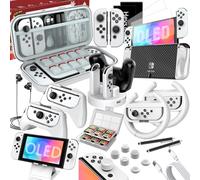 HEYSTOP 27 in 1 Case for Nintendo Switch OLED Accessories Bundle with Switch OLED Case/Protective Cover/Switch Controller Grip/Joycon Dock/Screen Protector Etc