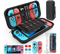 HEYSTOP Case Compatible with Nintendo Switch Carry Pouch Cover HD Screen Protector Thumb Grips Caps Console Accessories