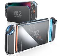 HEYSTOP Cover Compatible with Nintendo Switch 2 Clear PC Protective Case Dockable Cover for Switch 2 with Switch 2 Screen Protector and Thumb Caps Compatible with Nintendo Switch 2 Consol Accessory