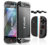 HEYSTOP Protective Cover for Nintendo Switch 2 Console, PC Protective Case TPU Grips Cover with Screen Protector for Nintendo Switch 2 Controller Accessories with Switch 2 Thumb Stick Caps