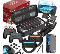 HEYSTOP Switch 2 Case for Nintendo Switch 2 Accessories Bundle 25 in 1 with PC Protective Cover Switch 2 Joycon Grip for Switch 2 Tempered Film for Nintendo Switch 2 Joycon Charging Dock, etc