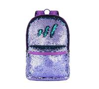 HeySun Reversible Sequins Backpack Lightweight Sequence Backpack, 01purple/Teal, 43CM*31CM*12CM, Laptop