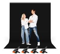 Heysyli Black Screen Backdrop, 2x3M/6.5 x 9.8ft Portable Photo Backdrop for Photo Studio