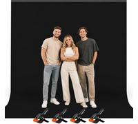 Heysyli Black Screen Backdrop, 3x3M/9.8 x 9.8ft Portable Photo Backdrop for Photo Studio
