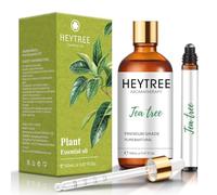 HEYTREE Tea Tree Essential Oil 150ml - 2-in-1 Rollerball & Dropper - Pure Tea Tree Oil - On-the-spot Blemish Care, Face Roll-On, Scalp Care & Diffuser - Portable Skincare - Vegan
