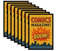 HEYTUYA 8 Pack Comic Book Frame Display up to 6 3/4 x 10 1/4 Comic Book for Wall and Tabletop Display, Comic Book Display Frame with Shatter Resistant Plexiglass for Comics Set of 8, Black