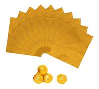 Heyu-Lotus 100 Sheets Gold Foil Candy Wrappers, 4" x 4" Square Chocolate Candy Wrappers for Valentine's Day Festival Wedding Birthday