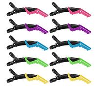 Heyu-Lotus 10Pcs Crocodile Clips Hair,Professional Hair Clips For Styling, Sectioning Hair Clips Women Plastic Alligator Hairclip with Nonslip Grip and Wide Teeth for Styling Salon Home Use