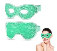 Heyu-Lotus 2Pcs Cooling Eye Masks, Reusable Hot Cold Eye Mask, Gel Bead Eye Mask Hot Cold Therapy Eye Mask Relief for Puffy Eyes,Dark Circles, Dry Eyes(Green)
