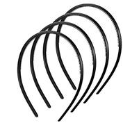 Heyu-Lotus 4 PCS Head Bands for Men, Plastic Plain Sport Headbands Elastic Comb Non-slip Hair Band, DIY Hair Hoop Gripper Teeth Hairbandfor Men and Women