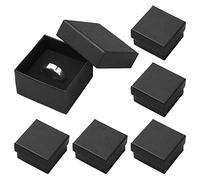 Heyu-Lotus 6 Pack Jewellery Gift Box, (5.1 * 4.5 * 3cm) Ring Display Box Cardboard Earrings Box Packaging Craft Boxes for Party, Festivals, Wedding Occasions (Black)