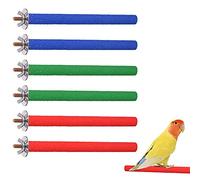 Heyu-Lotus 6 Pcs Parrot Perches Bird Paw Grinding Stick Wooden Perch Stand for Bird Cockatiel Budgie stand for Cage Training,20cm
