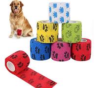 Heyu-Lotus 6 Rolls Pet Vet Wrap, Self Adhesive Cohesive Dog Bandage Non-Woven Elastic Bandage Tape Breathable Vet Wrap for Dog Pet Animals, 5cm x 4.5m