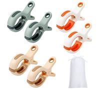 Heyu-Lotus 6pcs Beach Towel Clips Strong Grip Clothes Pegs Non-Slip Towel Pegs for Sun Lounger Washing Line Laundry Pool Chairs Sunbeds with Drawstring Organizer