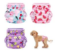 Heyu-Lotus Reusable Dog Nappies Female 3 Pack Period Pants (S, 30-39CM)