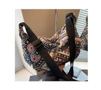 HeYuMeio Large Capacity Ethnic Style Dumpling Bag, Versatile Crossbody Bag, Women's Shoulder Bag,Black