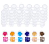 Heyumybit 10 Strips 60 Pots Empty Plastic Paint Strips with Lids,3ml / 0.1 oz Clear Paint Pot,Mini Paint Cup Pots for Art Festivals,Painting Classes and Family Activities