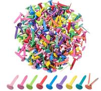 Heyumybit 100 Pcs Multicolor Pastel Metal Split,Mini Brads,Split Pins Metal Paper Fasteners,Coloured Brad Fasteners Pastel Round Brads for DIY Crafts Projects Scrapbooking Office
