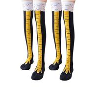 Heyumybit 2 Pair Chicken Leg Funny Chicken Socks Women Men,Knee Thigh High Socks,Cute Animal PrintedChickens Paw,Crazy Tights Sock for Mens Womens