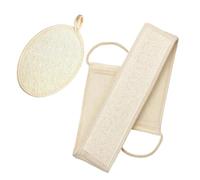 Heyumybit 2 Pcs Loofah Exfoliating Back Scrubber,Back Scrubber Body Brush,Natural Luffa Body Bath Sponge Pad,Double Side Scrubbing Strap for Men & Women