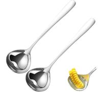 Heyumybit 2 Pcs Stainless Steel Kitchen Ladle Set,Kitchen Big Soup Ladle for Cooking,Small Deep Spoon 20.5cm,Long Handle Soup Spoon for Home and Restaurant Use