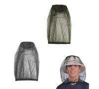 Heyumybit 2Pcs Mosquito Head Net,Armygreen and Grey Midge Head Net,Anti Insect Midge Net Head Cover for Outdoor,Hiking,Camping,Climbing,Fishing,Midge Net Hat Hood