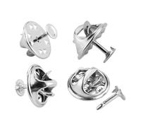Heyumybit 50 Pairs Butterfly Pin Clutch Tie Pin,Metal Back Lapel Badge Replacement with Horse Thorn Needle for Craft Making and Jewelry Making(Sliver)