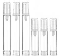 Heyumybit 6 Pcs Travel Airless Spray Bottle,Empty Airless Pump Bottles,(10ml/15ml) Vacuum Cosmetic Container Press and Spray Bottle for DIY Foundation,Essential Oils,Disinfectant Spray