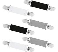 Heyumybit Elastic Sweater Clips,6 PCS Elasticated Cinch Clip,Adjustable Elastic Mitten Clips,Stretchy Shawl Cinch Clips,Scarf Glove Mittens Clip for Kids/Adults/Women/Men